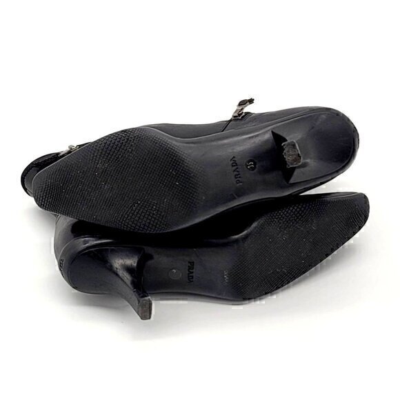 Prada Leather Boots Booties Black 5 - Picture 8 of 12